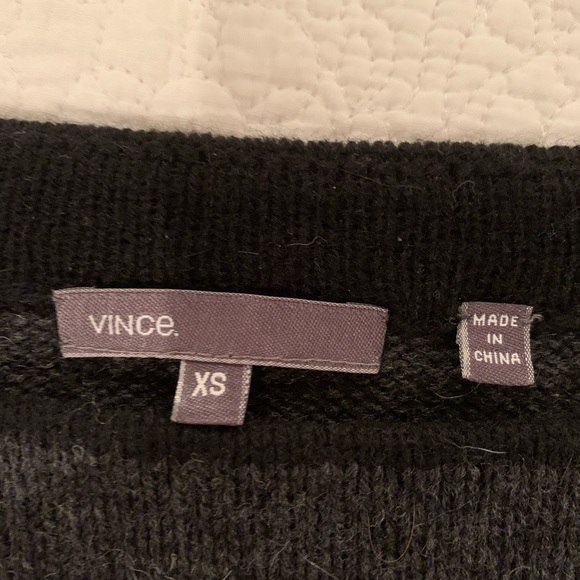 Vince Black and Grey Stripe Vest wool & cashmere - Picture 3 of 5